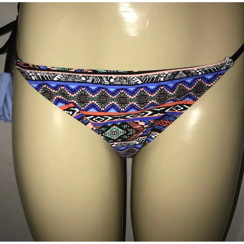 Mossimo Blue Ice With Tassels  Bikini Swim Bottom New w Tags